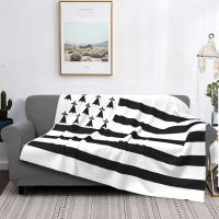 【CW】◇☾  Breton Flag Blanket Fleece Region Sign Soft Thin Throw for