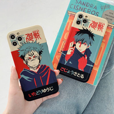 Jujutsu Kaisen เคสซิลิโคนนิ่มหรูหราสำหรับ iPhone 11 12 13 14 Pro X XR XS Max ป้องกันเลนส์กล้องกันกระแทกเคสมือถือ