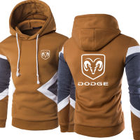 New Spring Autumn Fashion Dodge Car Logo Hoodies Patchwork Men Pullover Sweatshirts Casual Cotton Hoody 5 Colors