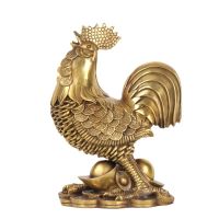 ทองแดง Rooster Figurine ทองเงินไก่ของตกแต่งฮวงจุ้ยบ้าน