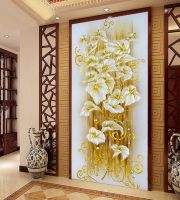 （Jinxiu cross-stitch） NeedleworkDIY Cross StitchSets For Embroidery KitsFloral Gold Lily Flower Pattern Printed Scenic Cross StitchWall Home Decro