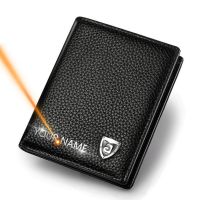 【CC】 2022 Men Wallets Thin Name Engraving Leather MINI Purse ID Card Holder Classic