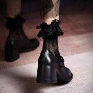 Thick Heel Shoes 2022 Spring Retro Mary Jane Shoes Korea Loafer Women Boat