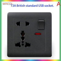 MREDL ซ็อกเก็ต USB มาตรฐาน EU สีเทาฝังแผงผนังซ็อกเก็ต