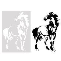 1pc 18*26cm Horse Cake Stencil DIY Wall Layering Painting Template Decor Scrapbooking Embossing Supplies Reusable Rulers  Stencils