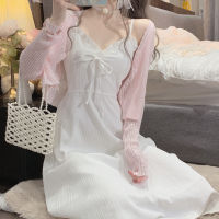 Summer Fairy Online Sensation Pure Desire White Suspender Dress French First Love Gentle Small Waist-Tight Milk Sweet Dress