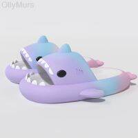 Cute Shark Slippers Women Men Children Kids Indoor Bathroom Anti-slip Couples Summer Shoes Soft EVA  Beach Flops platform House Slippers