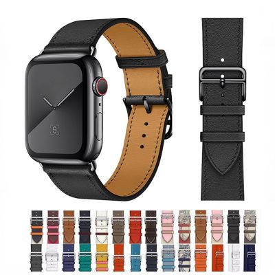 Genuine Leather Strap For Apple Watch Band 49mm 45mm 41mm 44mm 42mm 40mm Men/Women Wristband For iWatch UItra 8 7 6 5 4 SE Belt