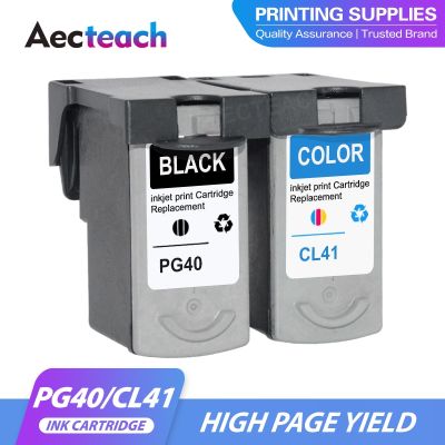 Aecteach 2Pcs PG-40 CL-41 PG40 CL41 Ink Cartridge For Canon Pixma MP140 MP150 MP160 MP180 MP190 MP210 MP220 MP450 MP470 Printer
