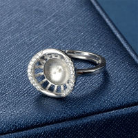 SSR250 Big Pearl Ring Wedding Bands 925 Sterling Silver Jewelry Gift DIY Pearl Mount 2 Pieces