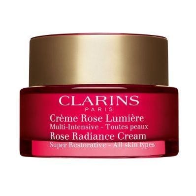 Clarins Rose Radiance Cream Super Restorative (All Skin Types, Instant Glow, Lifting, Replenishing) 50 ml เพื่อผิวโกลว์เปล่งปลั่ง ยกกระชับ ดูอิ่มเอิบในทุกสภาพผิว