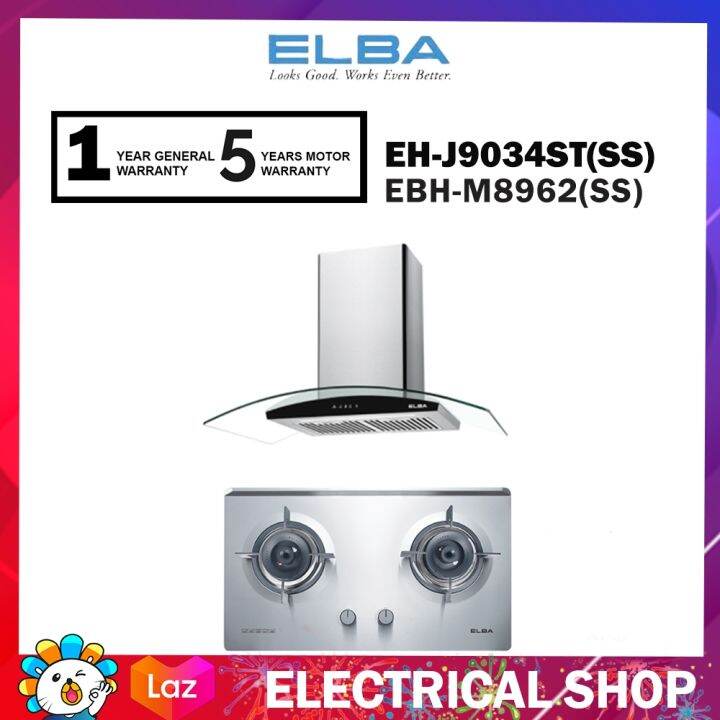 COMBO} Elba Cooker Hood INFINITO EH-J9034ST(SS) + 2 Burners Built