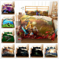 Legend Zeldas ชุดเครื่องนอนการ์ตูน Zelda Warriors Mobile Print Comforter ชุดเครื่องนอนเกมอุปกรณ์ต่อพ่วงผ้าปูที่นอน