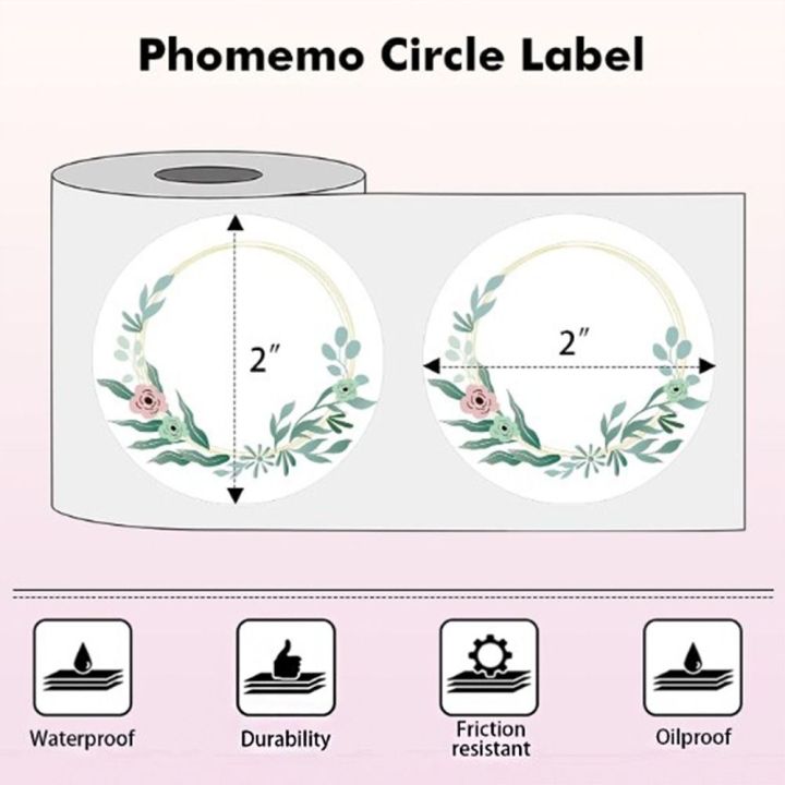 notion-กระดาษสำหรับตกแต่ง-ฉลากสติกเกอร์ความร้อน-22นิ้วค่ะ-วงกลมแบบวงกลม-สติกเกอร์ติดเครื่องพิมพ์-สีสันสดใส-ความร้อนรอบ-ออฟฟิศสำหรับทำงาน
