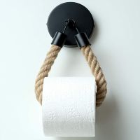 【YD】 Toilet Roll Holder Wall Mounted Paper Jute Rope Rack for Decoration