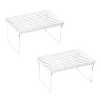 2X Stacking Cabinet Shelf Rack Steel Metal Leg - Cupboard, Plate, Dish, Counter