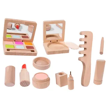 Makeup Toy Kits for Girls Role Playing Cosmetic Toy Kits Wooden Makeup Toys  for Princess Dress up Birthday Toys Gift Age 3 4 5+ - AliExpress