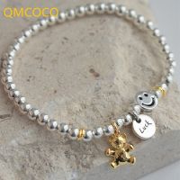 【hot】✎♛  QMCOCO Color Round Pendant Smile Face Bead New Korean Fashion Hand Ornaments