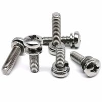 M1.6 M2 M2.5 M3 M4 M5 M6 304 Stainless Steel Cross Round Phillips Pan Head SEM Screw Spring Washer Elastic Gasket Assemble Bolt Nails Screws Fasteners