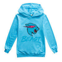 Mr Beast เสื้อสเวตเตอร์มีฮู้ดสำหรับเด็ก,เสื้อสเวตเตอร์และฮู้ดแขนยาวลายแมวใส่ได้ทั้งเด็กผู้ชายและเด็กผู้หญิงปี H1177A