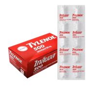 TYLENOL 500 ไทลินอล 500 mg ยาลดไข้ บรรเทาปวด ยาสามัญประจำบ้าน [1 แผงมี 10 เม็ด x 20 แผง = 200 เม็ด] *พร้อมส่ง*