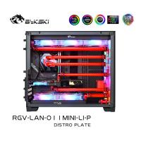 Bykski Distro Plate สำหรับ LIAN LI O11 Dynamic Mini Case,แผงด้านหน้า Cooling Loop Solution, 12V/5V RGB SYNC, RGV-LAN-O11MINI-LI-P