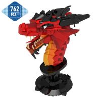 LEGO Moc Dragon Head Statue Bust Zodiac Model Animal Ornament Building Blocks Set Constructor Bricks Display DIY Children Toys Gifts