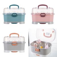 Baby Feeding Bottle Drying Rack Newborn Baby Nursing Bottle Storage Box Dustproof Tableware Cupboards Container