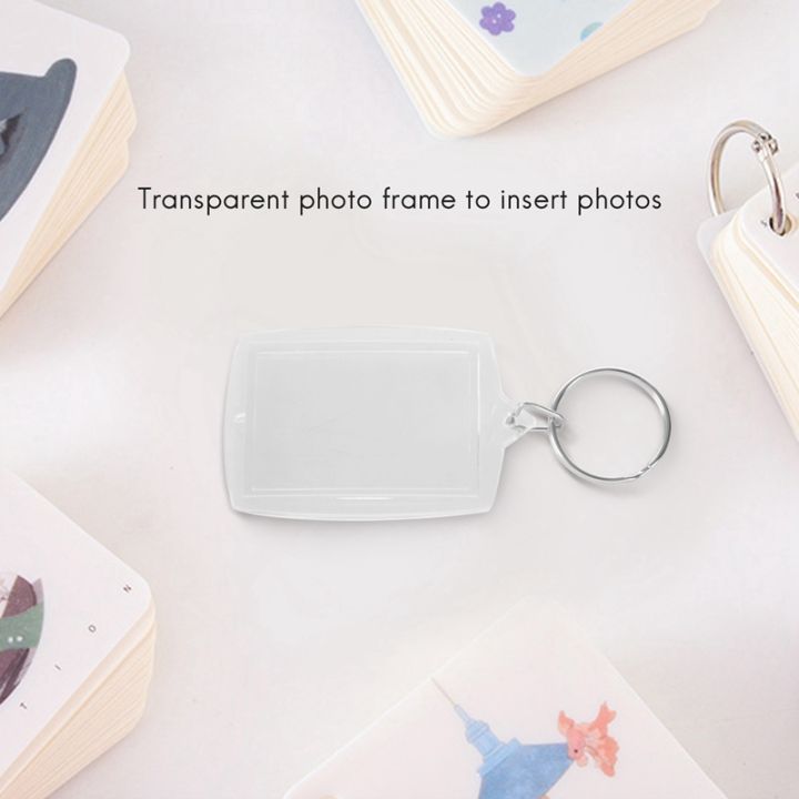 10pcs-transparent-blank-insert-photo-picture-frame-key-ring-split-keychain