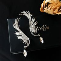 2022 New Angel Wings Rhinestone Pendant Exquisite Exaggerated Fashion Women 39;s Earrings Elegant Hypoallergenic Jewelry Earrings