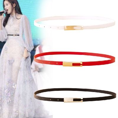 Small Belt Ladies Style Slim-Fit Pigskin Pattern Thin Decoration Korean Version Smooth Buckle With Skirt Swe