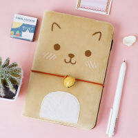 Plush Cat Notebook Diary Book Stationery Travel Planner Function Notepad Girls Journal Card Holder Contains 80 sheets of paper