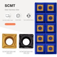 YUU ใหม่ $ $ SCMT09T304 SCMT09T308 SCMT120408 SCMT120404 HM YBC251 YBC252คาร์ไบด์ Mesin Bubut CNC ตัวตัดโลหะเครื่องมือกลึงใบมีด SCMT