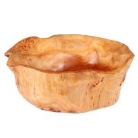 Wooden Fruit Bowl Irregular Fruit Plate Snack Serving Tray Carved Appetizer Plate Dish Salad Dish Caliber 15-19cm Random Size