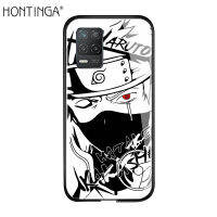 Hontinga ปลอกกรณีสำหรับ Realme 8 5G กรณีอะนิเมะสำหรับหญิง Sketch สีดำสีขาวชุดนารูโตะ Sasuke Kakashi Note10 Soft Edge กระจกเทมเปอร์เคสโทรศัพท์กลับเคสโทรศัพท์เคสแข็งสำหรับชาย