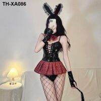 Adult underwear cosplay paint red plaid uniform bind students uniforms leather bunny temptation