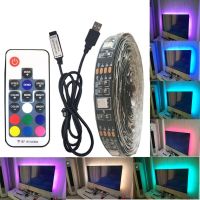 DC 5V USB LED Strip 5050 กันน้ำ RGB ไฟ LED ยืดหยุ่น 50 ซม.1M 2M เพิ่ม 3 17Key รีโมทสำหรับแสงพื้นหลังทีวี-asferttyre