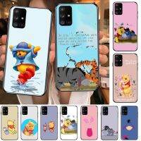 Disney Winnie Bear Yellow Phone Case Hull For Samsung Galaxy A50 A51 A20 A71 A70 A40 A30 A31 A80 E 5G S Black Shell Art Cell Cov