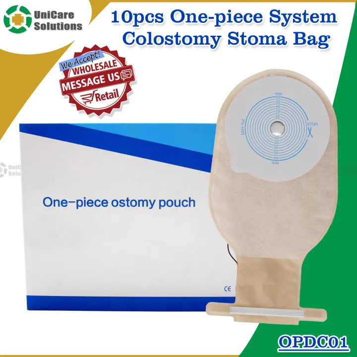 Unicare Solutions Opdc01 10pcs One Piece System Colostomy Stoma Bag