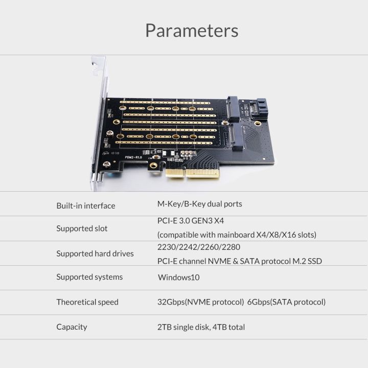 orico-pci-m-2interface-ด่วน-m-2-ssd-nvme-to-pci-e-3-0-x4-gen3การ์ดแปลงรองรับการ์ดความเร็วสุดยอดขนาด2230-2280