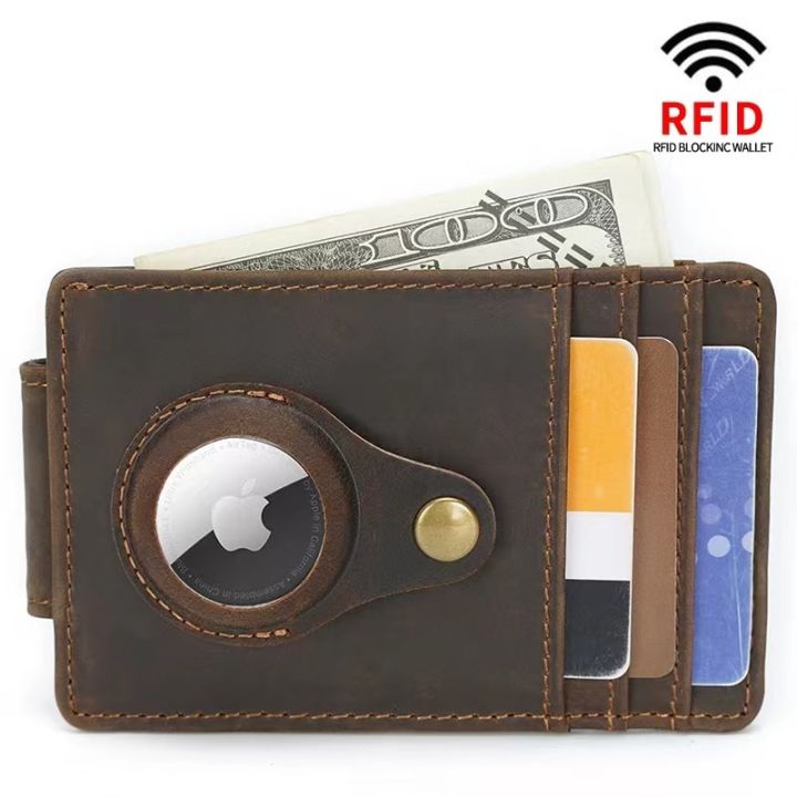 ผู้ถือบัตร-rfid-กันขโมยกระเป๋ากระเป๋าเงินผู้ชาย-เคสป้องกันเครื่องติดตาม-apple-กระเป๋าสตางค์สั้นป้องกัน