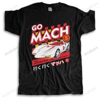 Classic Anime Cartoon Mach 5 Tshirt Men Japan Speed Racer Tee Shirts Loose Fit Pure Cotton Tshirt