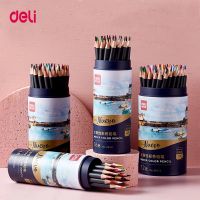 Lele Pencil】วาดภาพศิลปะบนดินสอสีน้ำ Deli 24/36/48/72อุปกรณ์วาดภาพระบายสีเครื่องเขียนภาพวาดมืออาชีพของขวัญดินสอสี