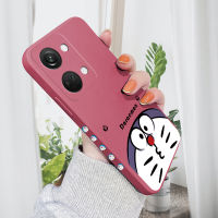 เคสโทรศัพท์สำหรับ OnePlus Nord 3 5G ลายการ์ตูน Doraemn เคสโทรศัพท์ดีไซน์ด้านข้างรูปแมวอะนิเมะขอบสี่เหลี่ยมรูปแบบของเหลวปลอกซิลิโคนเคสป้องกันทนแรงกระแทกกล้องคลุมทั้งหมด