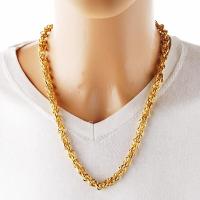 24K Gold Plated Gold Faucet Chain Necklace Men Male Wedding Engagement Business Link Jewelry