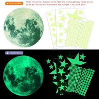 ZZOOI Realistic 3D Glow in the Dark Stickers 435Pcs Luminous Dots Stars and Moon DIY Wall Stickers for Kids Bedroom Room