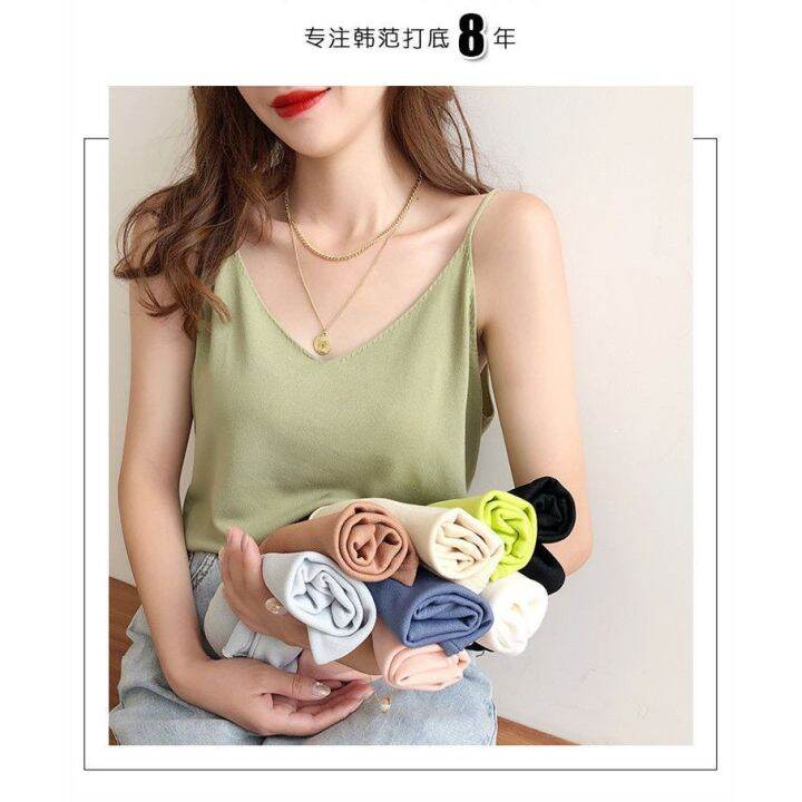 women-ice-silk-knitted-sleeveless-vest-sleeveless-bottoming-shirt