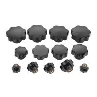 5/2/1 Pcs M5 M6 M8 M10 M12 M16 Plum Hand Tighten Nuts Handle Thread Star Mechanical Black Thumb Nuts Clamping Knob Manual Nuts Nails Screws Fasteners