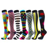 【Sock shop】7คู่ถุงเท้าการบีบอัดผู้หญิงผู้ชาย15 20 MmHg เข่าสูงถุงเท้าการบีบอัดทางการแพทย์สำหรับกีฬาเที่ยวบินเดินทางพยาบาลการตั้งครรภ์