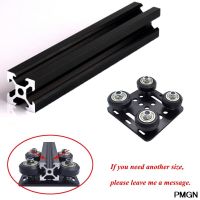 1PC BLACK 2020 V-slot Anodized Aluminum Profile Extrusion 100mm-800mm Linear Rail+1PC V gantry plat set slide plate Pulley Hand Tool Parts  Accessorie